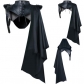 Fashion solid color hooded men's medieval retro shawl