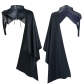 Fashion solid color hooded men's medieval retro shawl