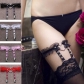 European and American sexy peach heart garter belt hot sale nightclub bar leather rivet leg garter clip