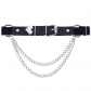 European and American punk gothic PU leather irregular garter belt, personality peach heart love chain elastic thigh loop
