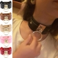 European and American Harajuku PU Leather Single Ring Collar Collars Street Shooting Nightclub Wild O-Necklace Necklace Chain