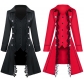 Autumn new style Medieval solid color long-sleeved three-breasted ladies jacket irregular top
