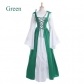 European and American square collar tied waist medieval Renaissance retro dress