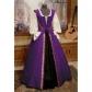 Medieval Renaissance style two-piece dress with square neck and waist and big swing