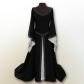 European and American retro Halloween party long-sleeved embroidery round neck slim ladies dress