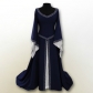 European and American retro Halloween party long-sleeved embroidery round neck slim ladies dress