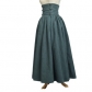 Pure color high waist pleated retro Renaissance large skirt