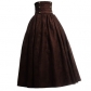 Pure color high waist pleated retro Renaissance large skirt