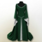 European and American retro Halloween party long-sleeved embroidery round neck slim ladies dress