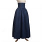 Pure color high waist pleated retro Renaissance large skirt