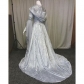 Simple medieval retro style wedding dress ladies solid color long-sleeved hooded waist dress