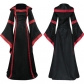 New European and American Medieval Retro Hooded Dress with Square Neck and Flare Sleeves Large Swing Dress