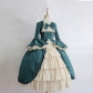 European and American medieval vintage gothic palace dress with square neck waist stitching bowknot dress skirt