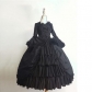 European and American medieval vintage gothic palace dress with square neck waist stitching bowknot dress skirt