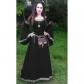 European and American Classical Medieval Central European Party Long Sleeve Round Neck Slim Ladies Dress