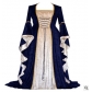 Gold velvet flared sleeves retro medieval European palace long and floor dress