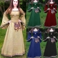 European and American Classical Medieval Central European Party Long Sleeve Round Neck Slim Ladies Dress