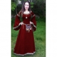 European and American Classical Medieval Central European Party Long Sleeve Round Neck Slim Ladies Dress