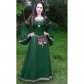 European and American Classical Medieval Central European Party Long Sleeve Round Neck Slim Ladies Dress
