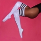 Sexy hot drill over the knee socks striped women's long tube garter drill socks European and American high tube cotton socks
