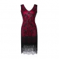 Retro sequins fringed dress skirt beaded fringed dress party dinner party dress