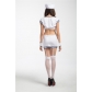 White one-piece naked back sexy sailor suit Halloween cosplay costume