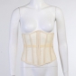 Show chest mesh gauze waist women European and American new slim knit inner and outer with sexy wrapped chest