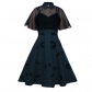 2021 new gothic Halloween style sling shawl cloak print dress