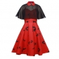 2021 new gothic Halloween style sling shawl cloak print dress