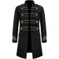 2021 new European and American men's coat solid color fashion steampunk retro men's uniform stand-up collar clothing