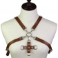 Men's and women's punk style leather cross cross sling top tights shaping waist belt chest strap suspenders