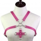 Men's and women's punk style leather cross cross sling top tights shaping waist belt chest strap suspenders