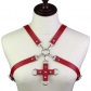 Men's and women's punk style leather cross cross sling top tights shaping waist belt chest strap suspenders