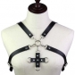 Men's and women's punk style leather cross cross sling top tights shaping waist belt chest strap suspenders