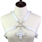 Men's and women's punk style leather cross cross sling top tights shaping waist belt chest strap suspenders