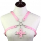 Men's and women's punk style leather cross cross sling top tights shaping waist belt chest strap suspenders