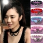 Necklace European and American punk Harajuku style heart-shaped lock leather collar neckband