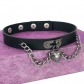 Necklace European and American punk Harajuku style heart-shaped lock leather collar neckband