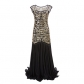 Explosive party deess annual party dinner long dress skirt 1920 retro sequins beaded and mesh lotus leaf