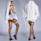 Halloween csoplay costume ghost ghost bride silver grey halo dyed wedding dress strapless suspender dress