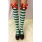 Sexy long tube with bowknot red socks Christmas doll socks thigh socks over the knee cute socks