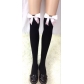 Sexy long tube with bowknot black and white socks Christmas doll socks thigh socks over the knee cute socks