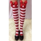 Sexy long tube with bowknot red socks Christmas doll socks thigh socks over the knee cute socks