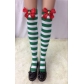 Sexy long tube with bowknot red socks Christmas doll socks thigh socks over the knee cute socks