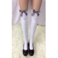 Sexy long tube with bowknot black and white socks Christmas doll socks thigh socks over the knee cute socks