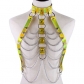 Punk Gothic Sexy Bondage Lingerie Sling Body Chain Laser Leather Metal Chain Bra Bra Belt Strap Belt