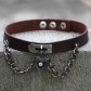 European and American punk Harajuku style heart-shaped lock leather collar neckband