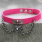 European and American punk Harajuku style heart-shaped lock leather collar neckband