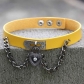 European and American punk Harajuku style heart-shaped lock leather collar neckband