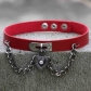 European and American punk Harajuku style heart-shaped lock leather collar neckband